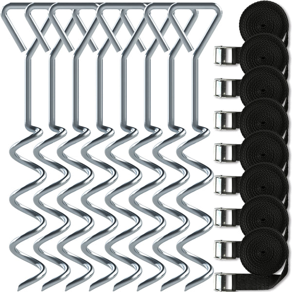 JumpTastic Trampoline Anchor/ Universal Safety Ground Anchors/ Set of 8