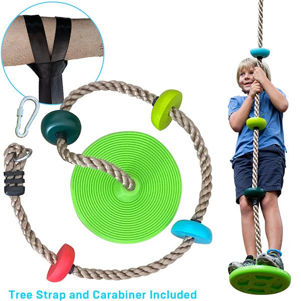 1pc Green Outdoor Elastic Rope With Carabiner, Can Be Used For