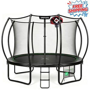 Jumptastic 12ft Trampoline with Enclosure & Basketball Hoop