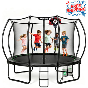 Jumptastic 12ft Trampoline with Enclosure & Basketball Hoop