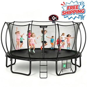 Jumptastic Round Trampoline with Basketball Hoop