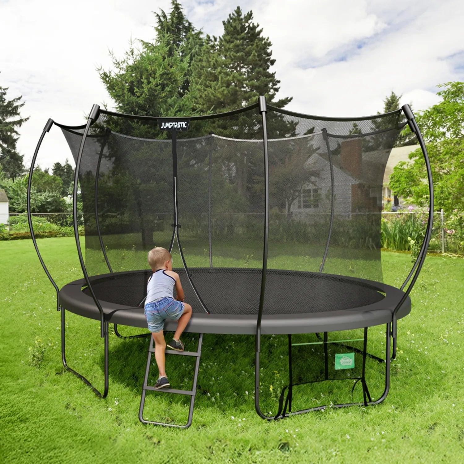 14FT Trampoline with Fence and Basketball Hoop - ASTM/CPC Certified, 1500 lbs