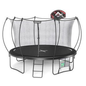 12FT Trampoline with Enclosure & Basketball Hoop – ASTM/CPC Certified, 1000LBS