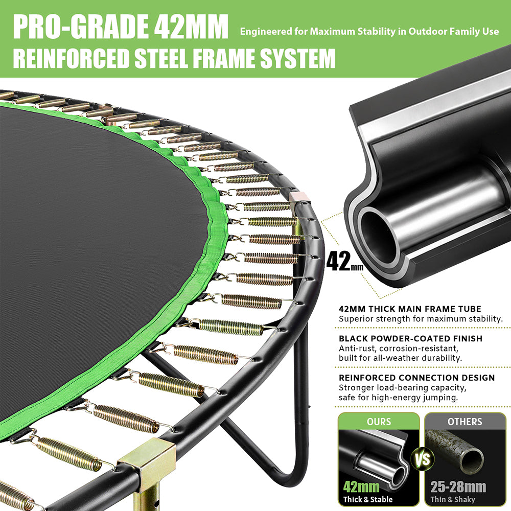 Jumptastic 15 FT Trampoline with Enclosure & Basketball Hoop