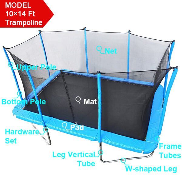 10×14 FT Trampoline Replacement Parts